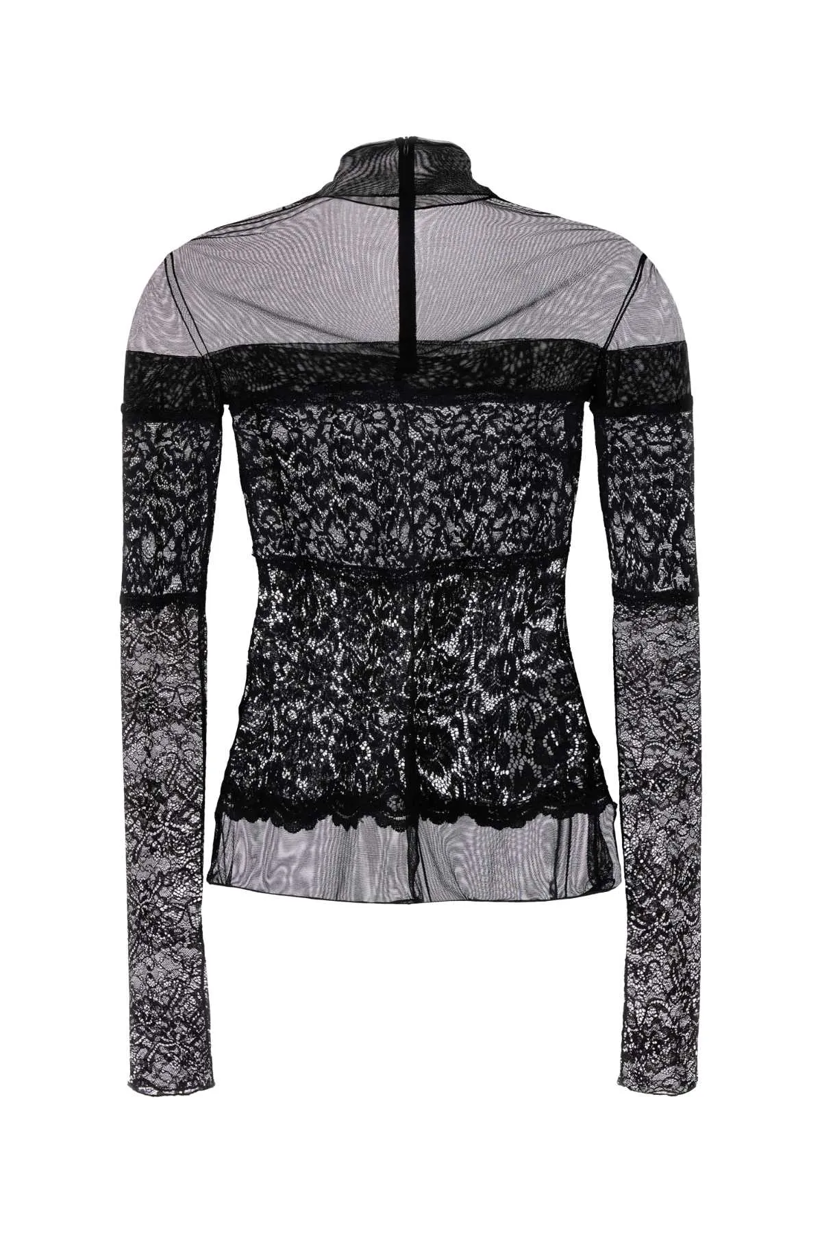 BLACK TULLE AND LACE TOP sold by Lord & Taylor product image thumbnail 2