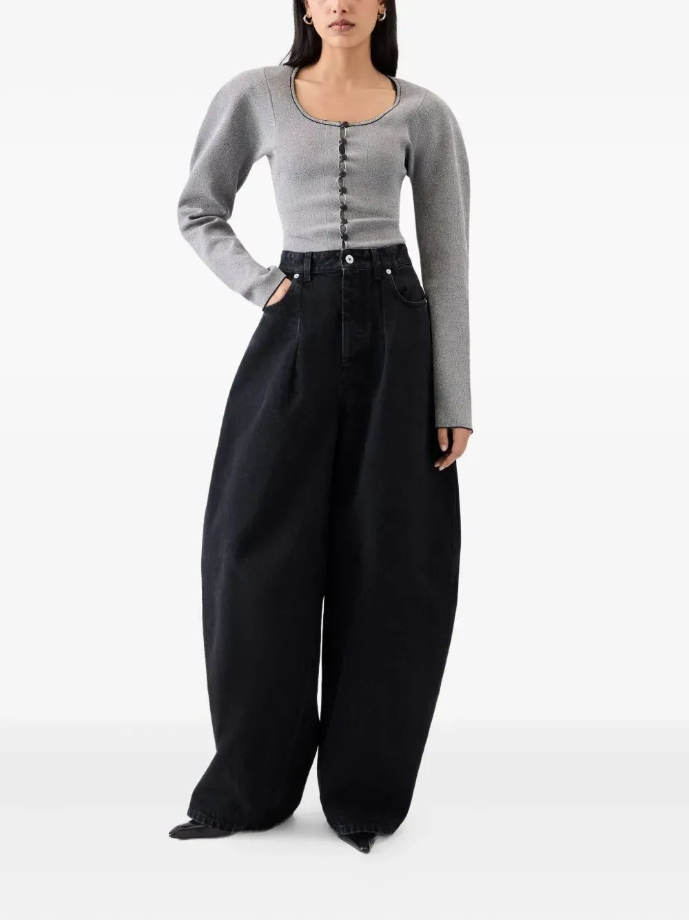 HIGH-RISE DENIM PANTS sold by Lord & Taylor product image thumbnail 2