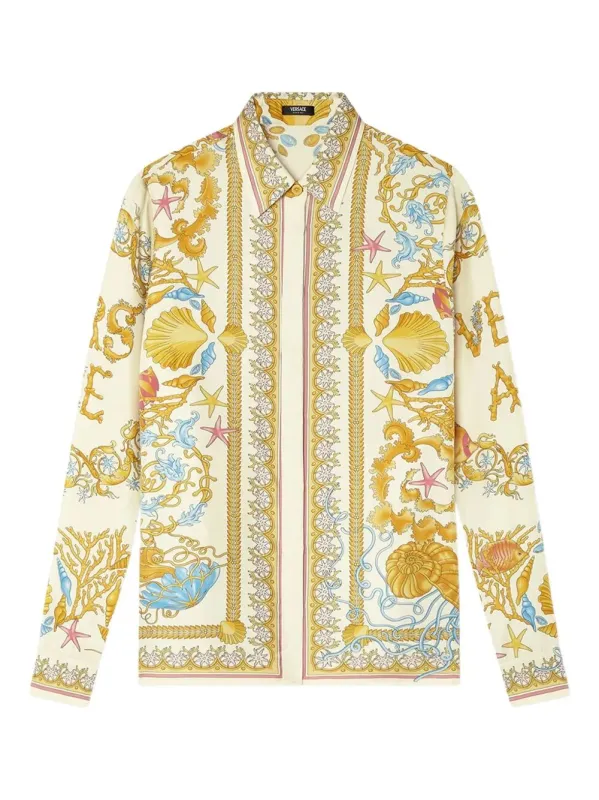 UNDERWATER BAROCCO SILK SHIRT made by Versace