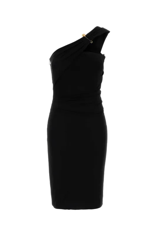 BLACK CREPE ONE-SHOULDER DRESS sold by Lord & Taylor