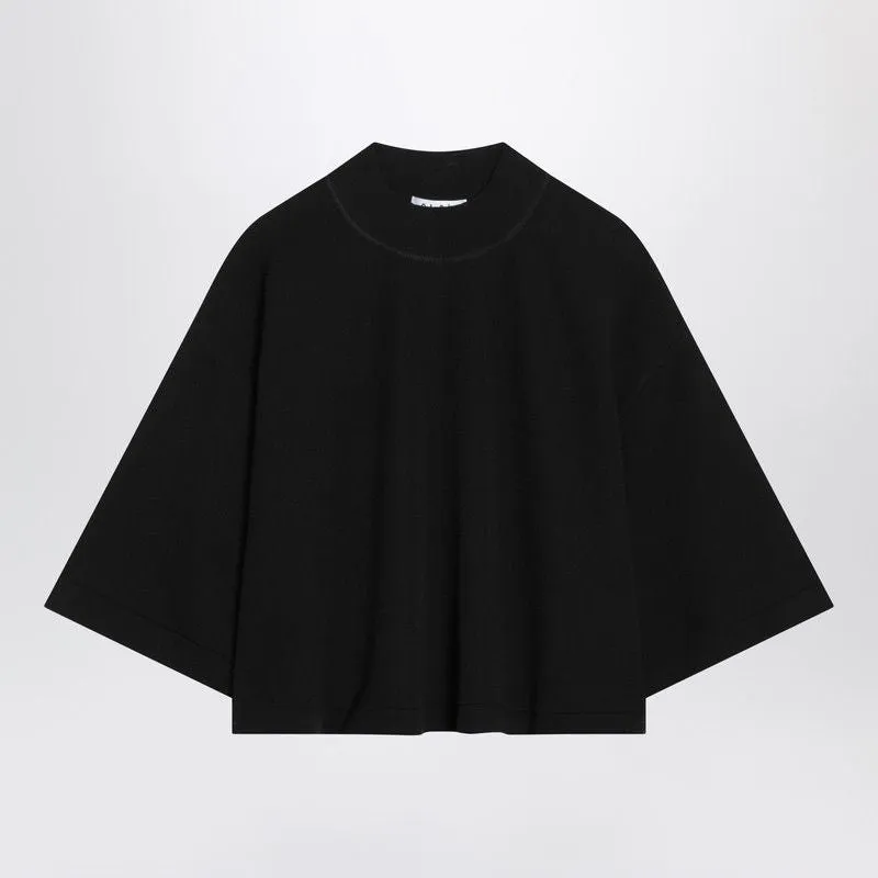 BLACK CROP T-SHIRT IN COTTON KNIT sold by Lord & Taylor