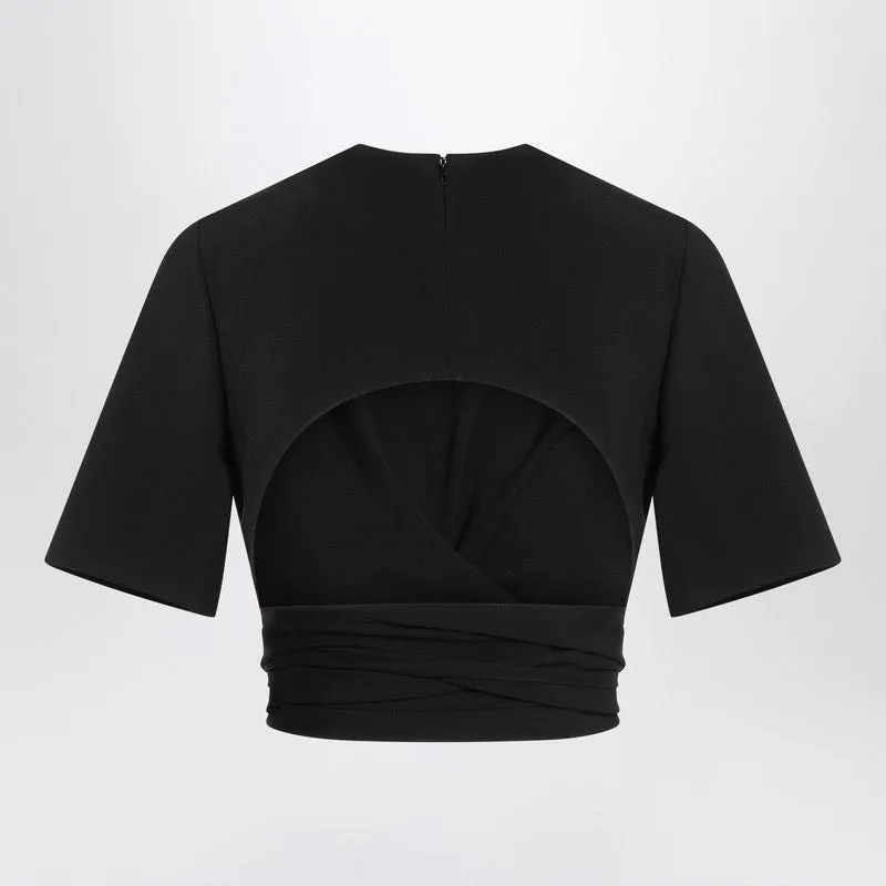 BLACK CROSSED TOP IN VISCOSE JERSEY sold by Lord & Taylor product image thumbnail 2