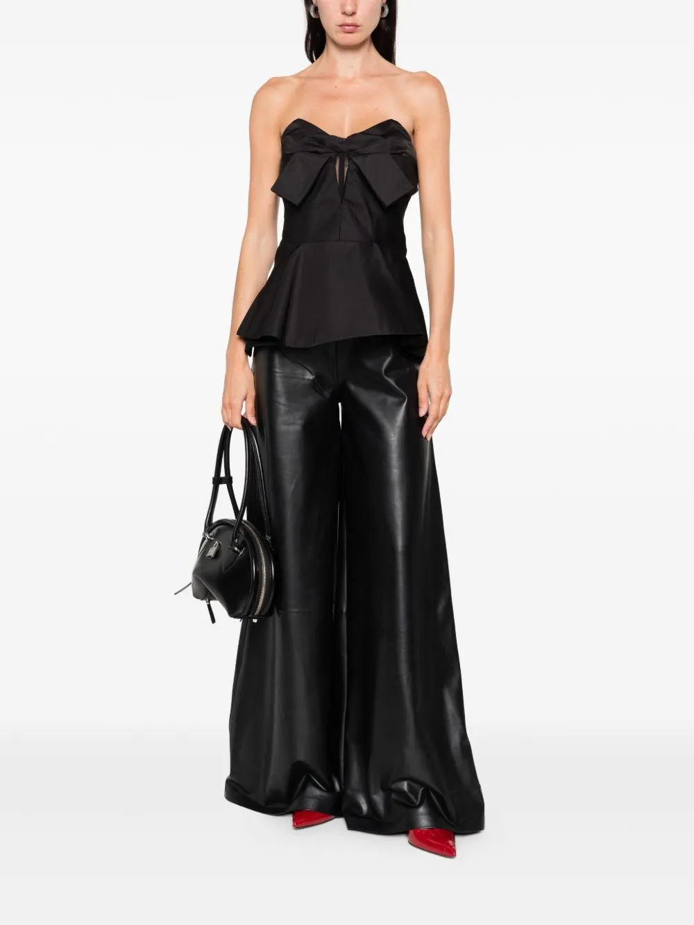 BLACK POLYESTER SILK TOP sold by Lord & Taylor product image thumbnail 2