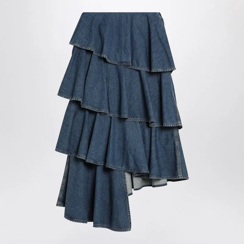ASYMMETRICAL SPIRAL DENIM SKIRT sold by Lord & Taylor