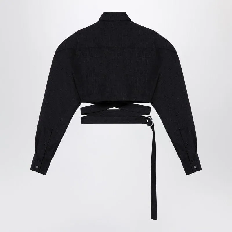 DARK GREY COTTON CROSSOVER SHIRT sold by Lord & Taylor product image thumbnail 2