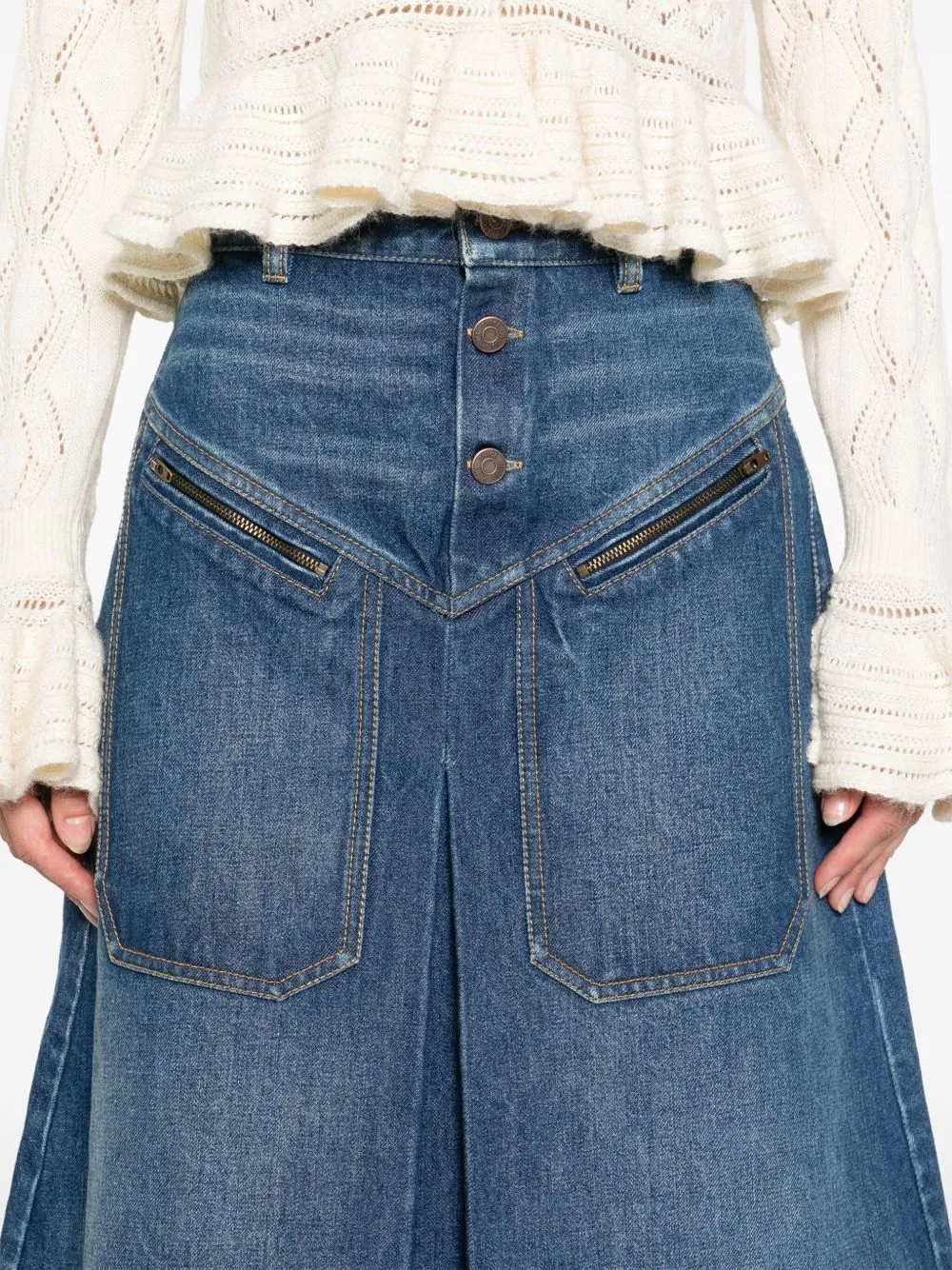 DENIM MIDI SKIRT sold by Lord & Taylor product image thumbnail 2