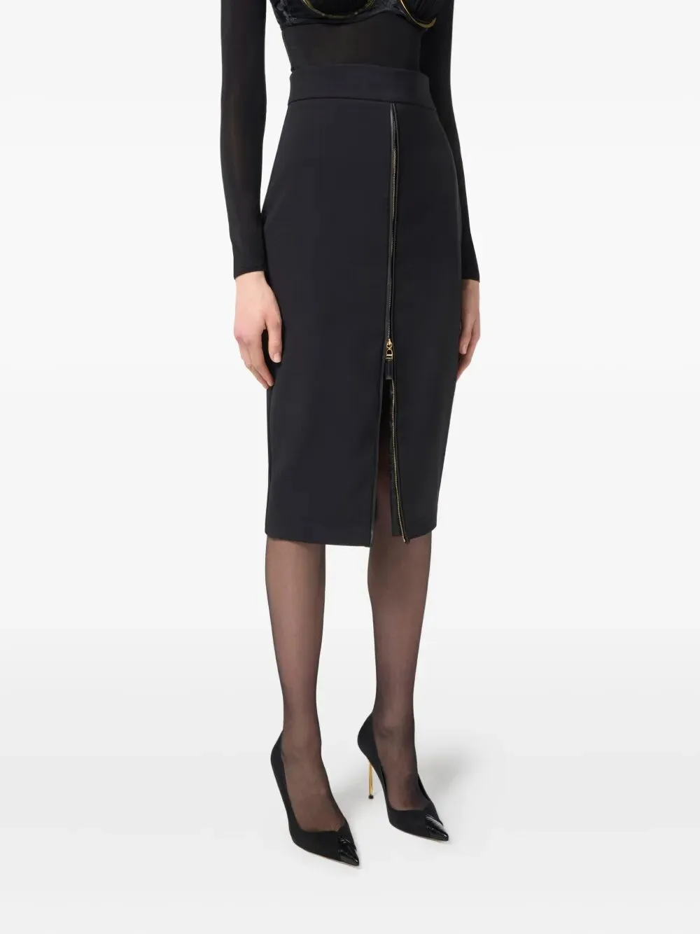 ZIP-FRONT CREPE MIDI SKIRT sold by Lord & Taylor product image thumbnail 5