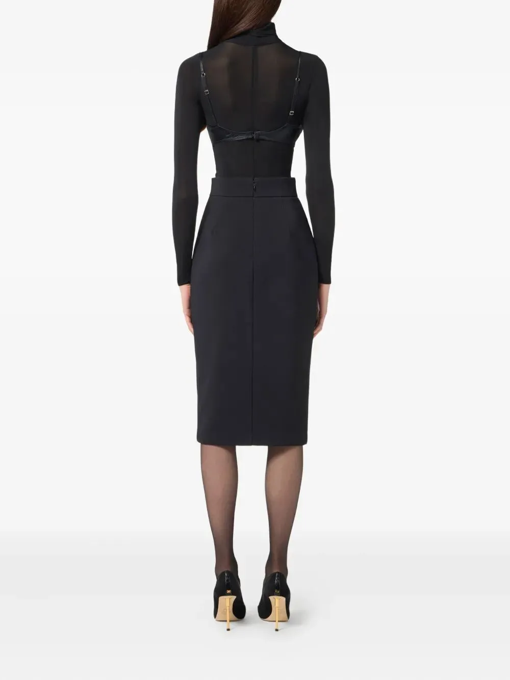 ZIP-FRONT CREPE MIDI SKIRT sold by Lord & Taylor product image thumbnail 4