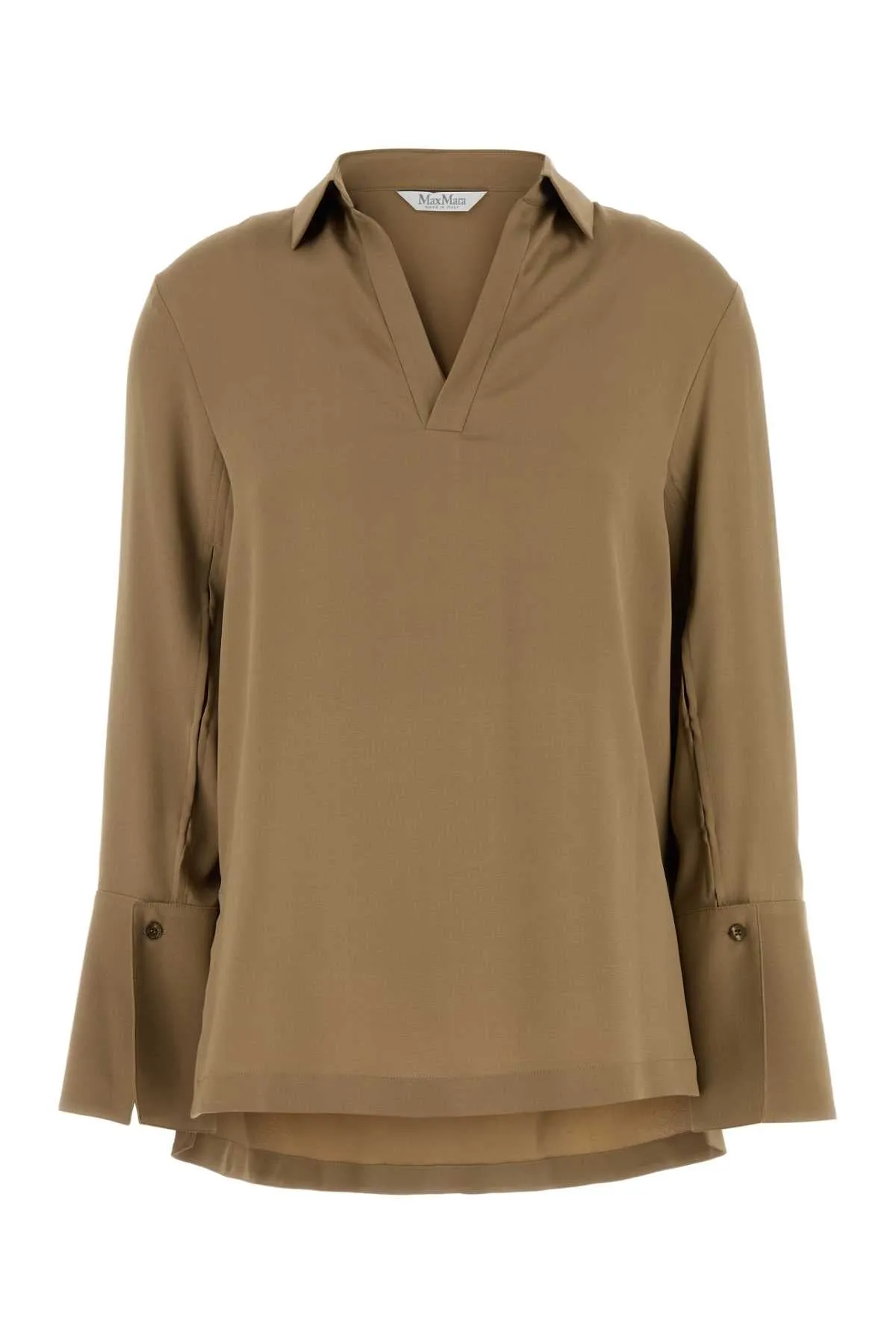 CAMEL STRETCH CREPE DOVER BLOUSE sold by Lord & Taylor