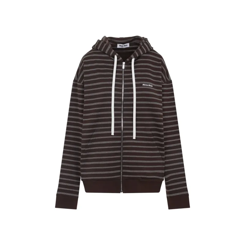 ZIP-UP HOODED SWEATSHIRT made by Miu Miu