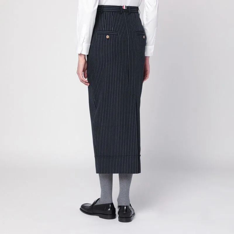 NAVY BLUE PINSTRIPED PENCIL SKIRT sold by Lord & Taylor product image thumbnail 2