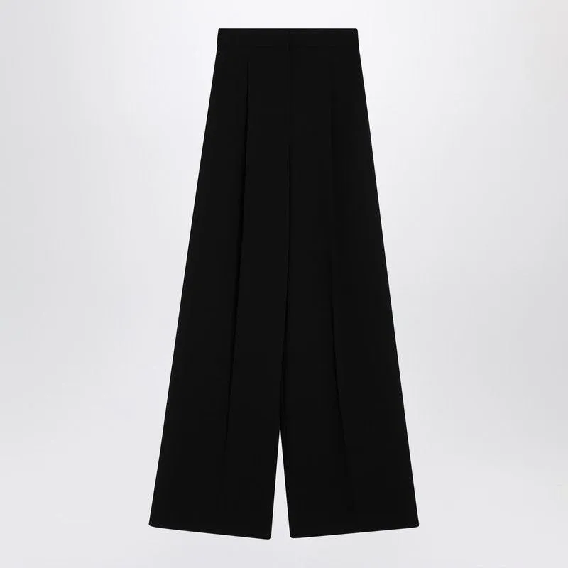 WIDE-LEG BLACK TROUSERS IN COMPACT CADY sold by Lord & Taylor
