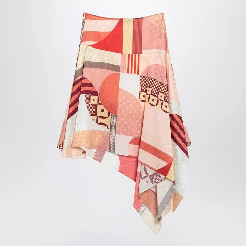 PINK SILK SKIRT WITH PATCHWORK PRINT sold by Lord & Taylor product image thumbnail 2