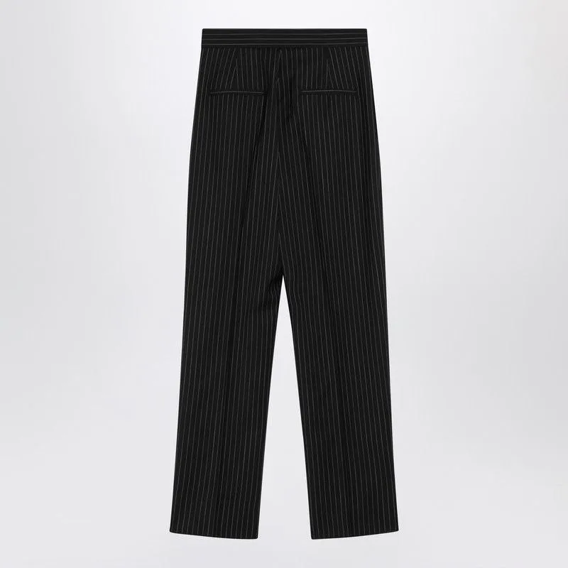 BLACK PINSTRIPED WOOL TROUSERS sold by Lord & Taylor product image thumbnail 2