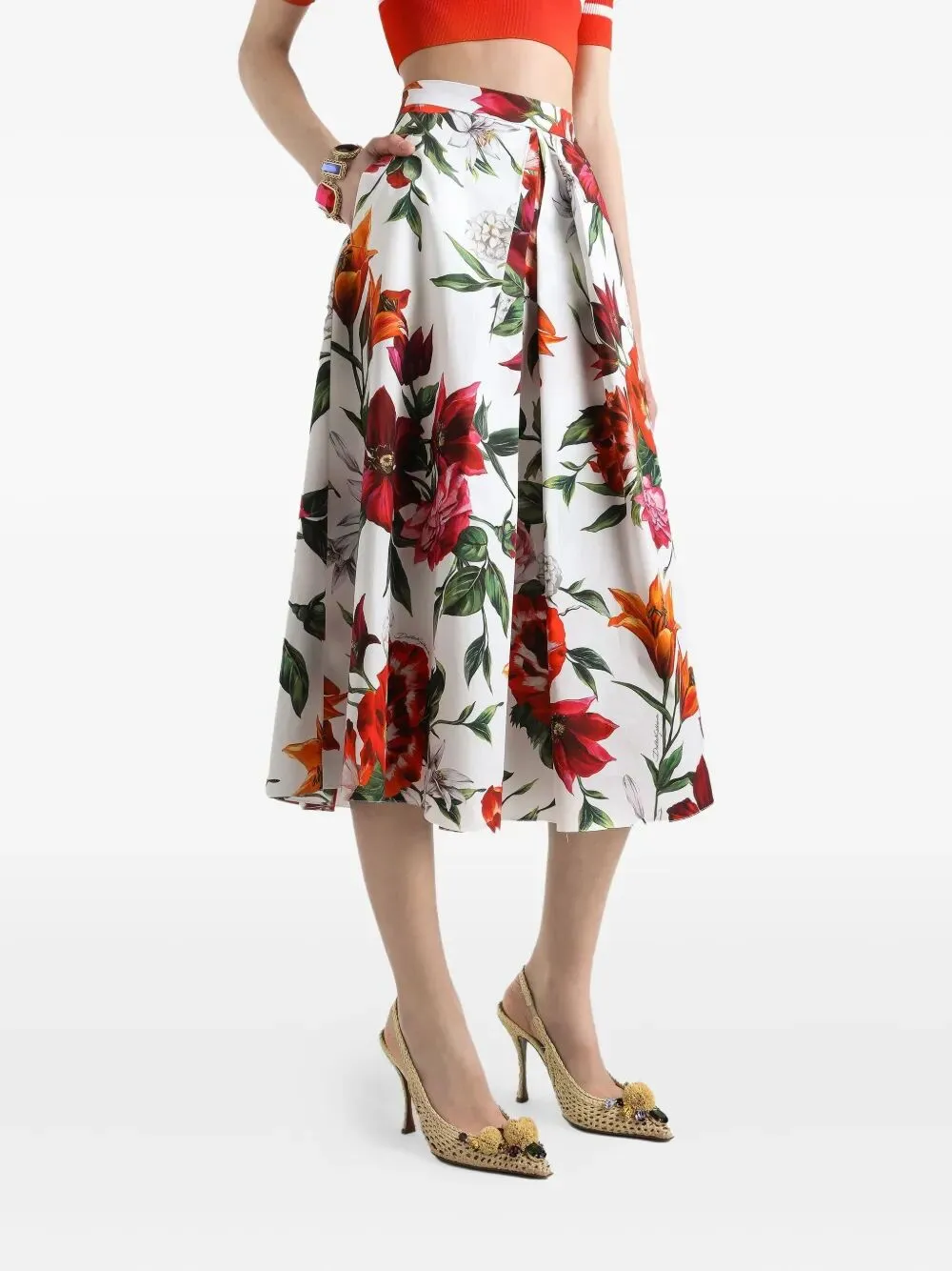 ANEMONI PRINT COTTON MIDI SKIRT sold by Lord & Taylor product image thumbnail 4