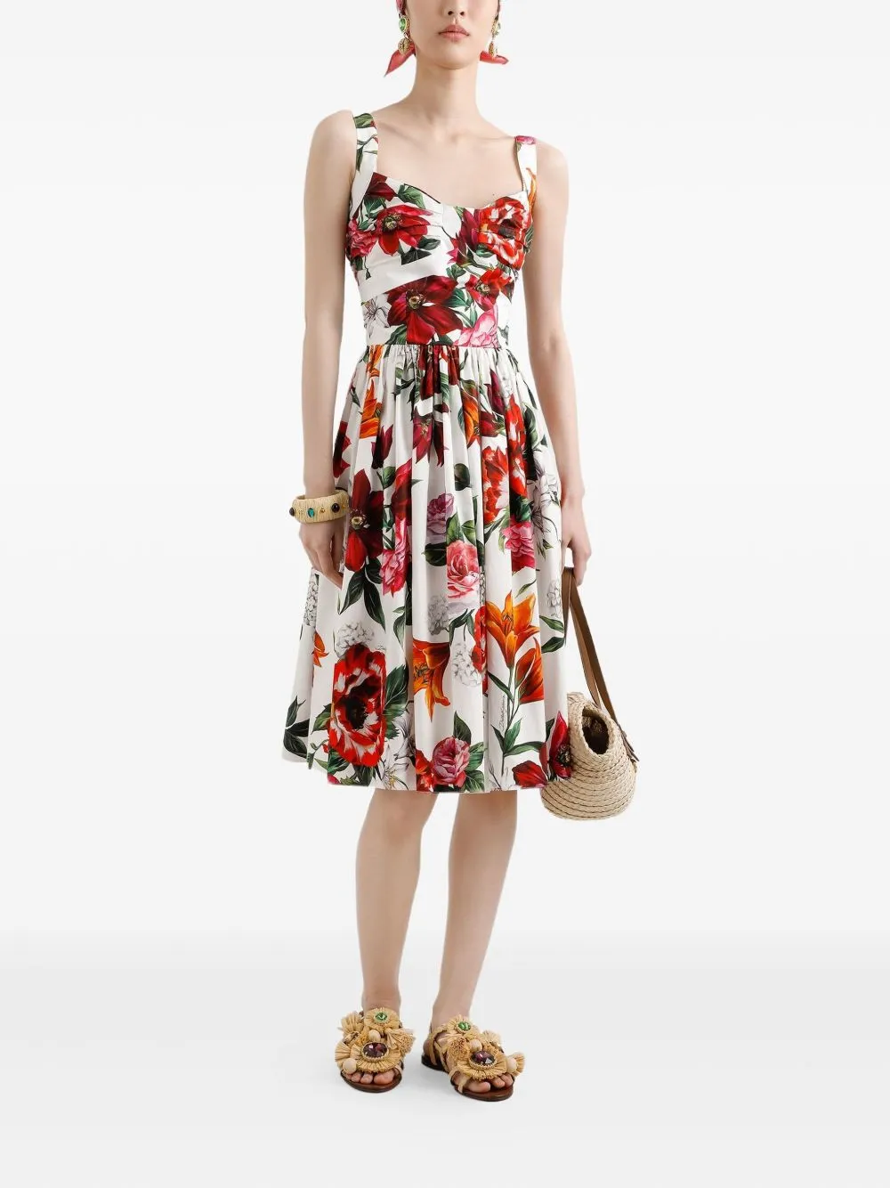 ANEMONI PRINT COTTON MIDI DRESS sold by Lord & Taylor product image thumbnail 4