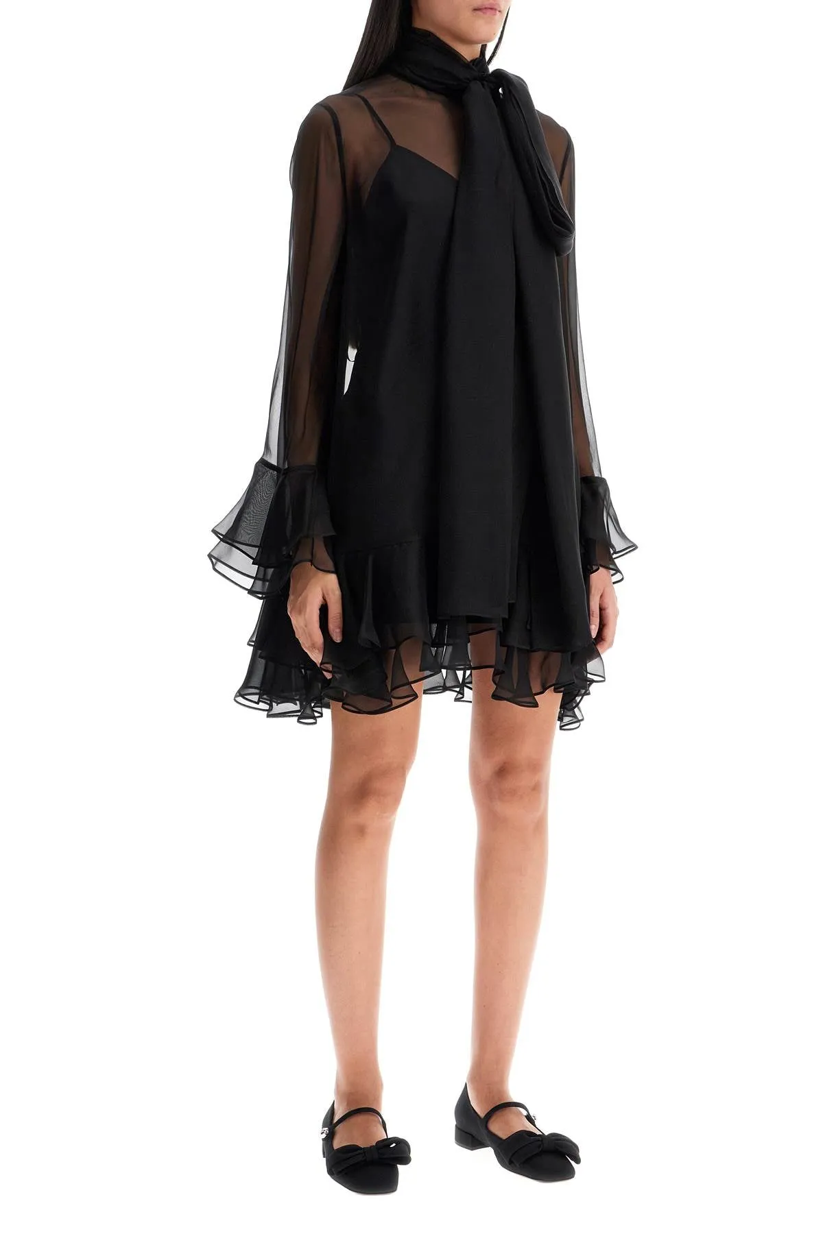 SEMI TRANSPARENT BLACK SILK DRESS sold by Lord & Taylor product image thumbnail 2