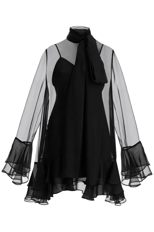 SEMI TRANSPARENT BLACK SILK DRESS sold by Lord & Taylor