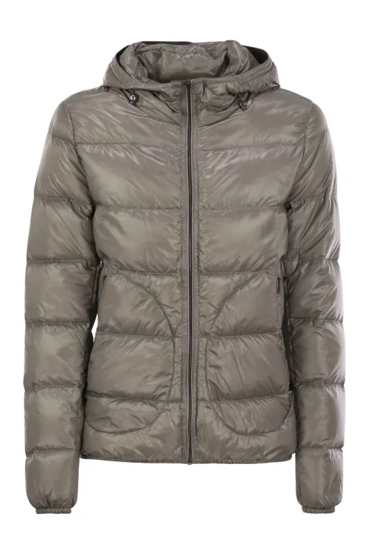 ULTRALIGHT NYLON DOWN BOMBER JACKET sold by Lord & Taylor