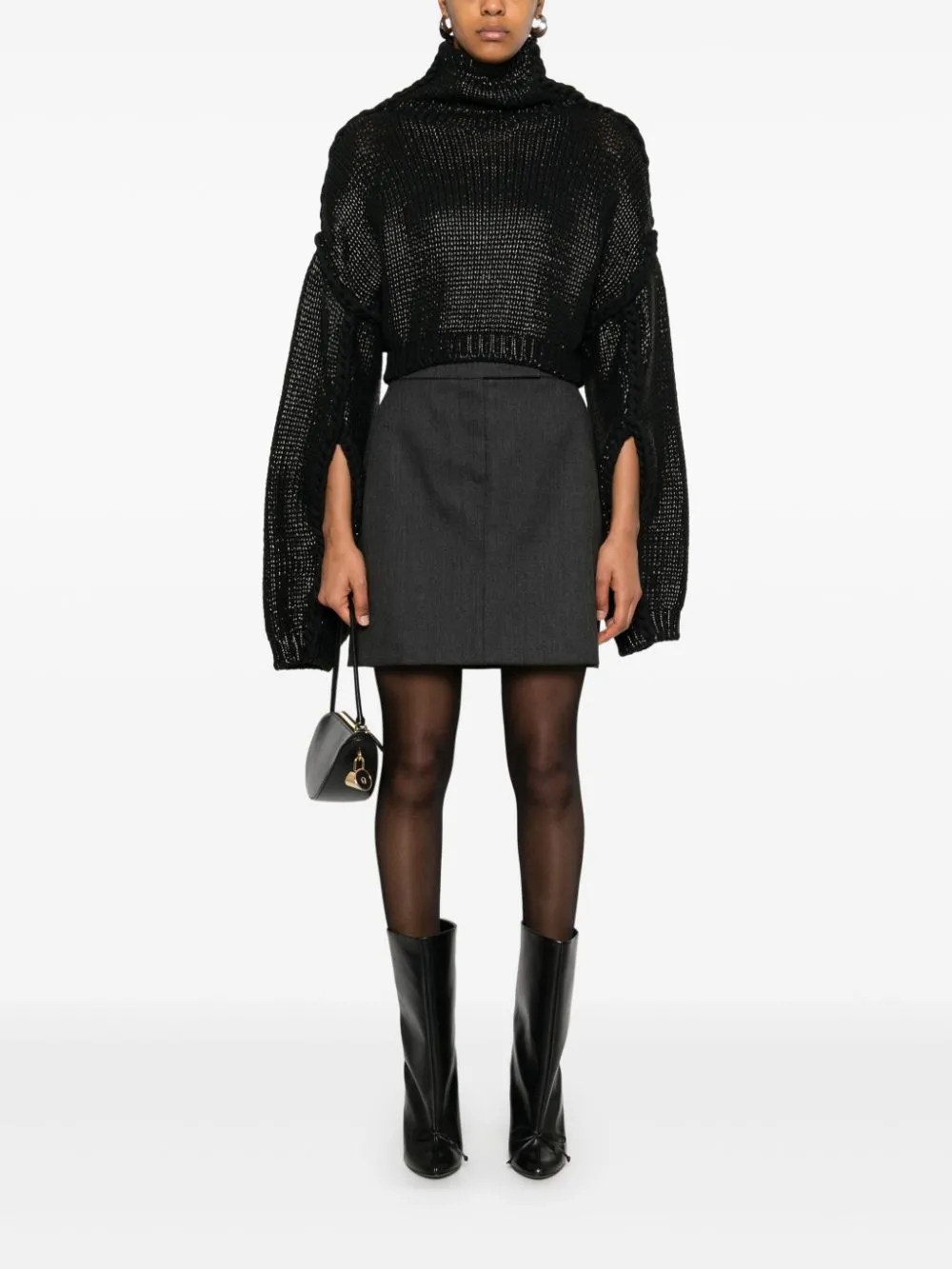 Cropped cotton sweater sold by Lord & Taylor product image thumbnail 5