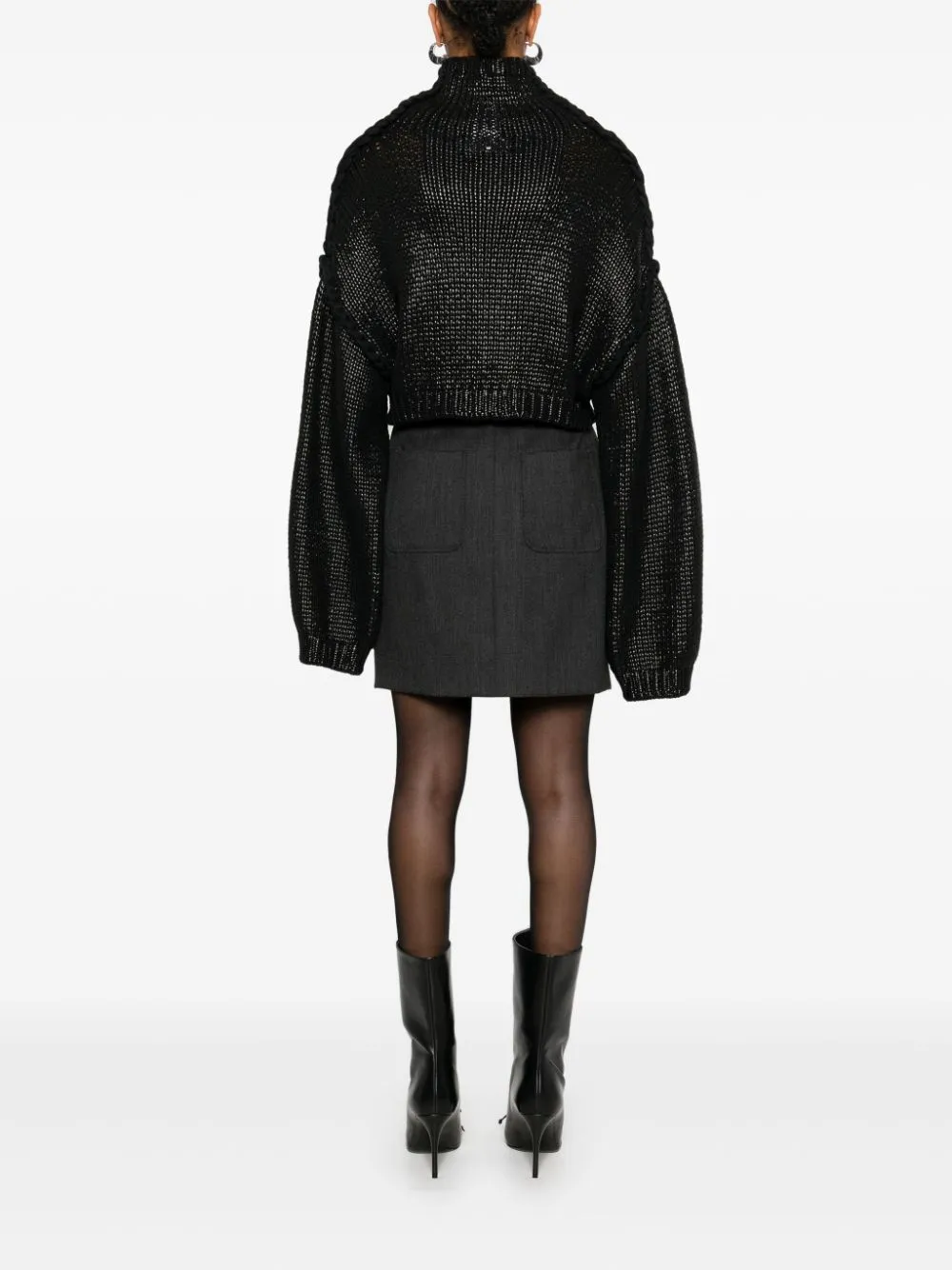 Cropped cotton sweater sold by Lord & Taylor product image thumbnail 3