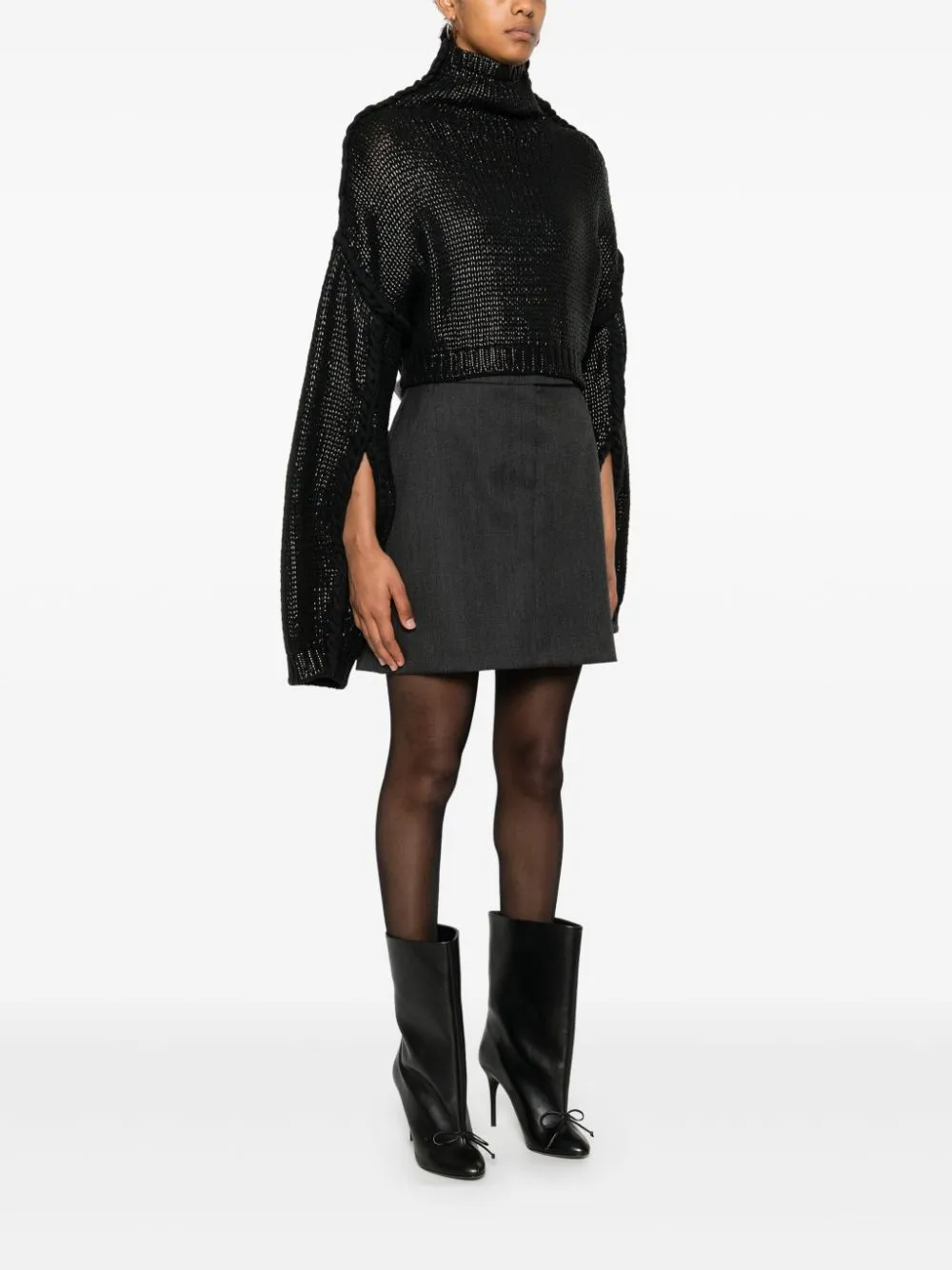 Cropped cotton sweater sold by Lord & Taylor product image thumbnail 4