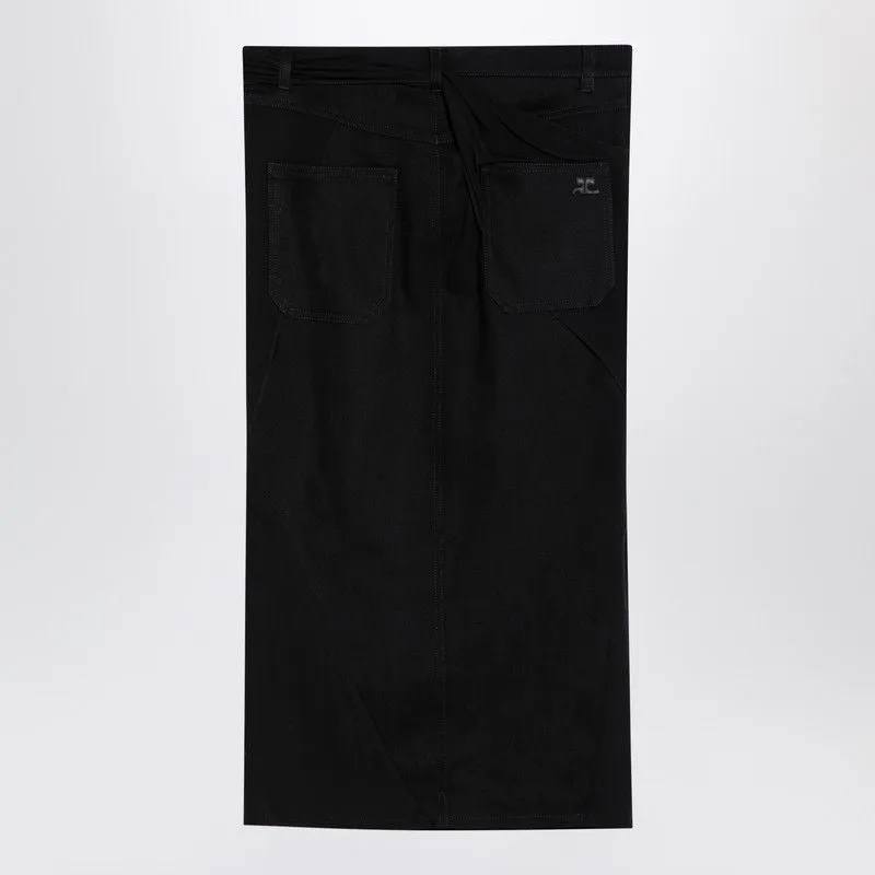 BLACK MIDI SKIRT WITH DRAPING sold by Lord & Taylor product image thumbnail 2