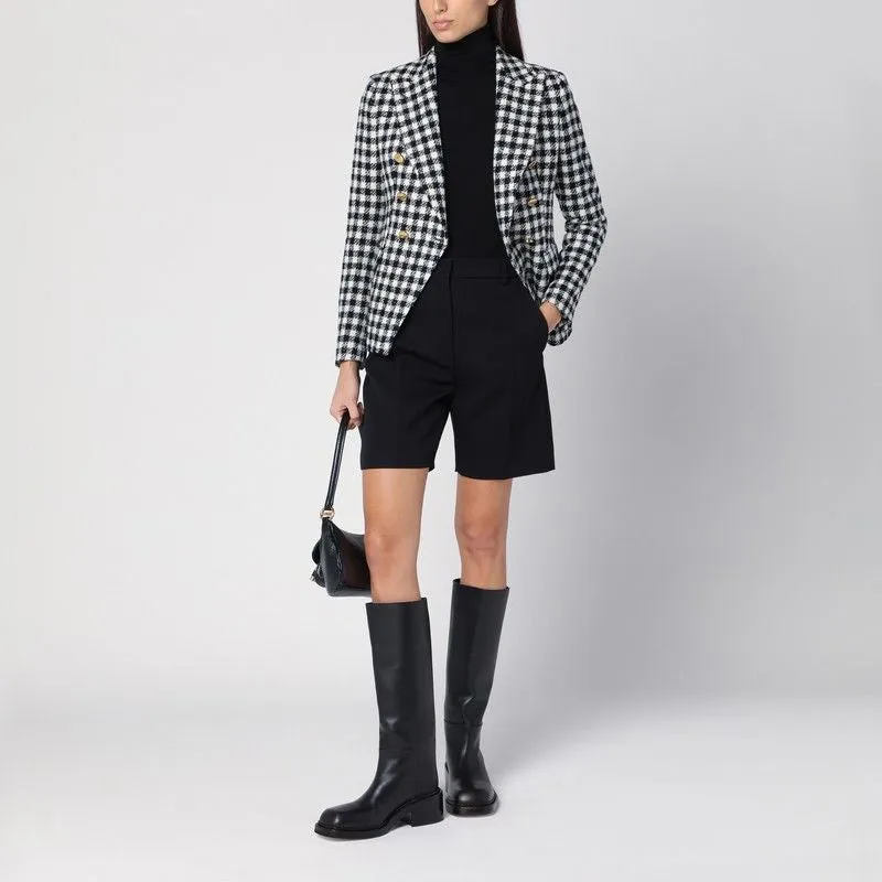 BLACK/WHITE DOUBLE-BREASTED CHECKED JACKET sold by Lord & Taylor product image thumbnail 2