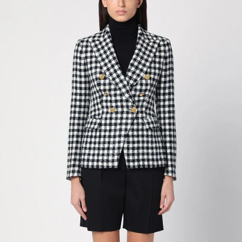 BLACK/WHITE DOUBLE-BREASTED CHECKED JACKET sold by Lord & Taylor