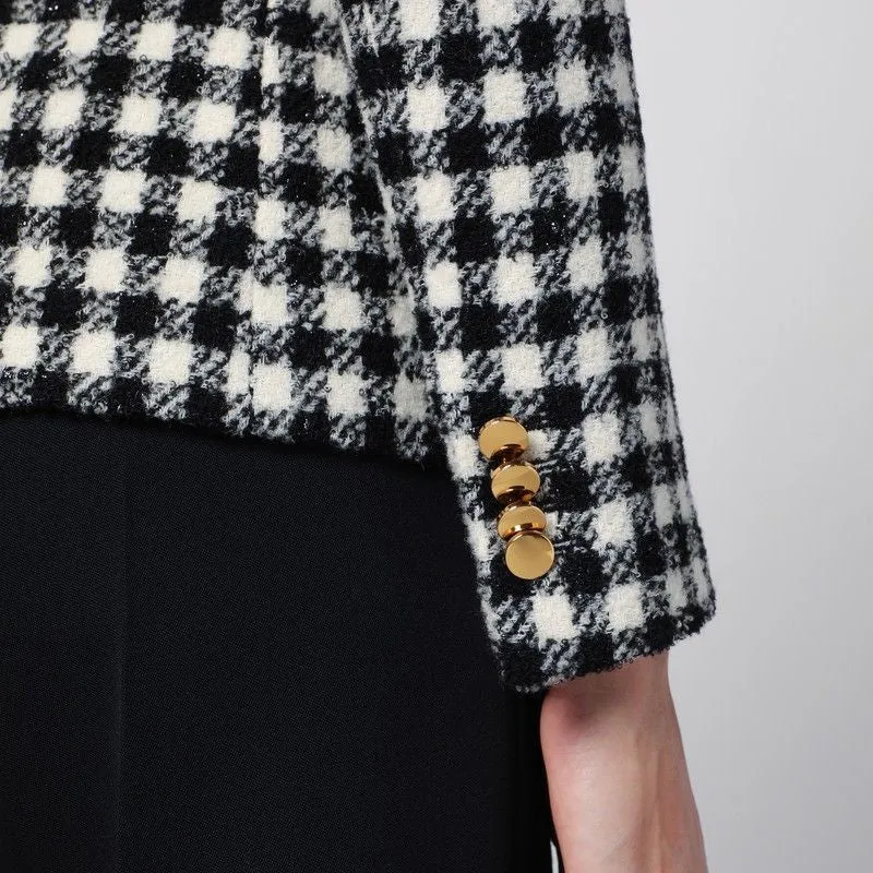 BLACK/WHITE DOUBLE-BREASTED CHECKED JACKET sold by Lord & Taylor product image thumbnail 4