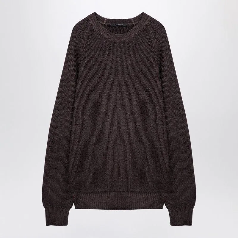 BROWN VIRGIN WOOL PULLOVER sold by Lord & Taylor