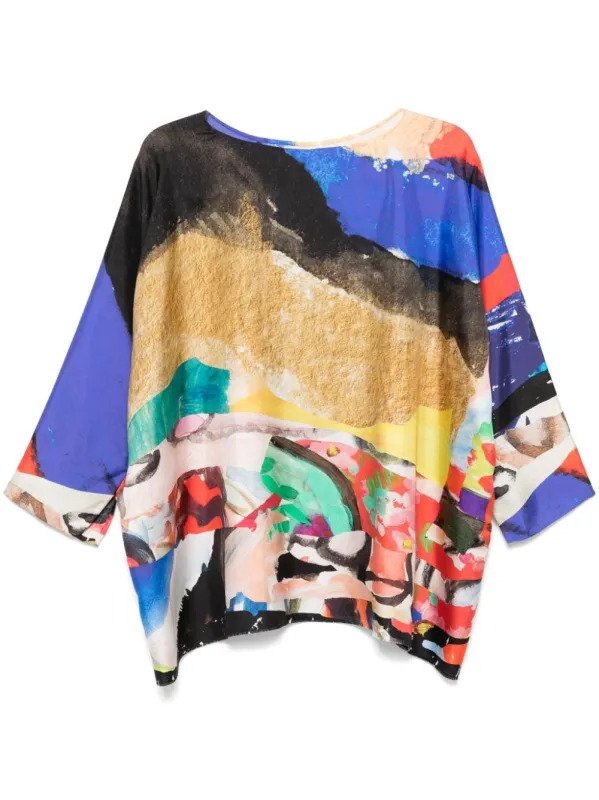 PRINTED SILK BLOUSE sold by Lord & Taylor