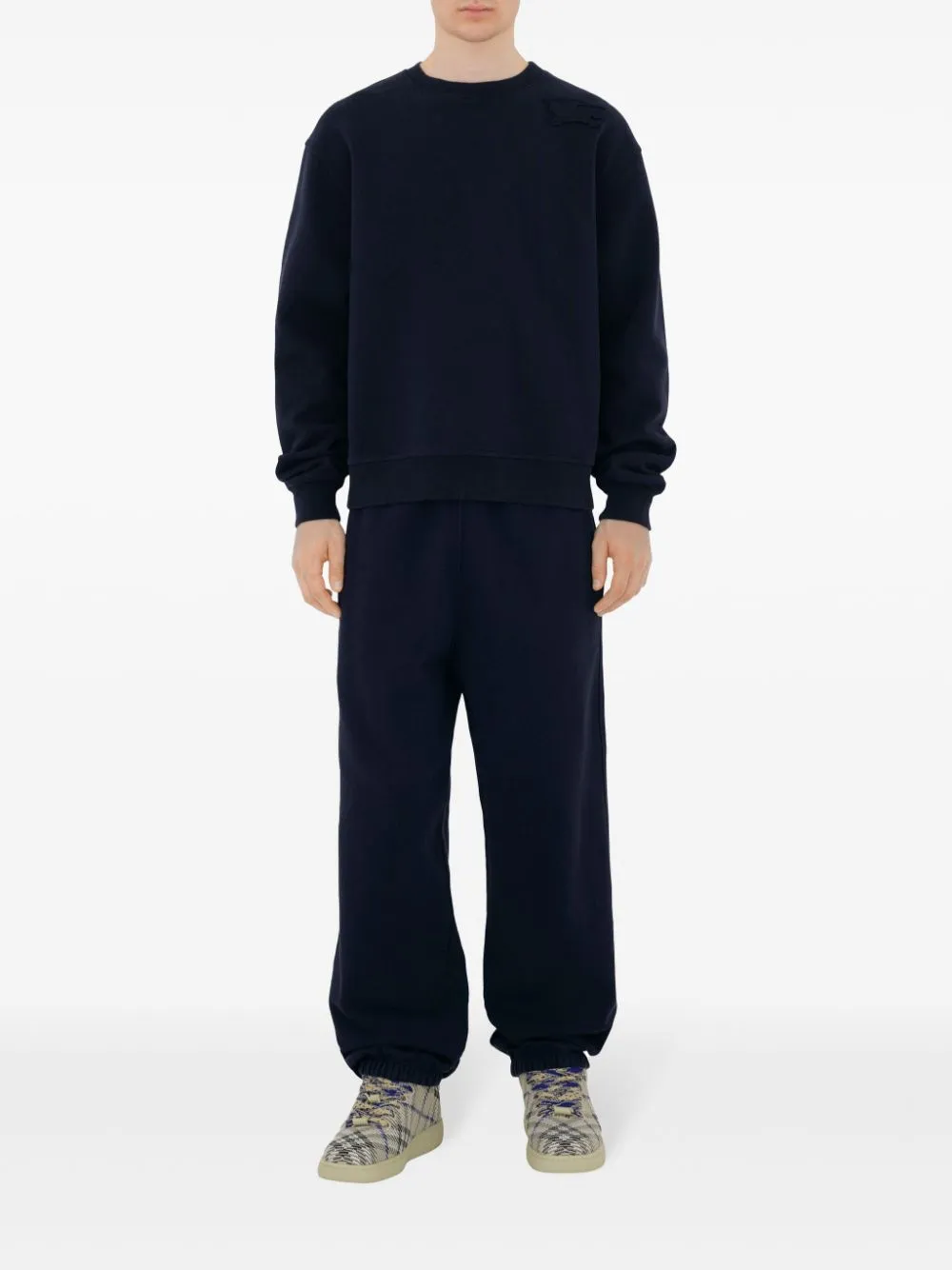 NAVY BLUE COTTON CREW NECK sold by Lord & Taylor product image thumbnail 4