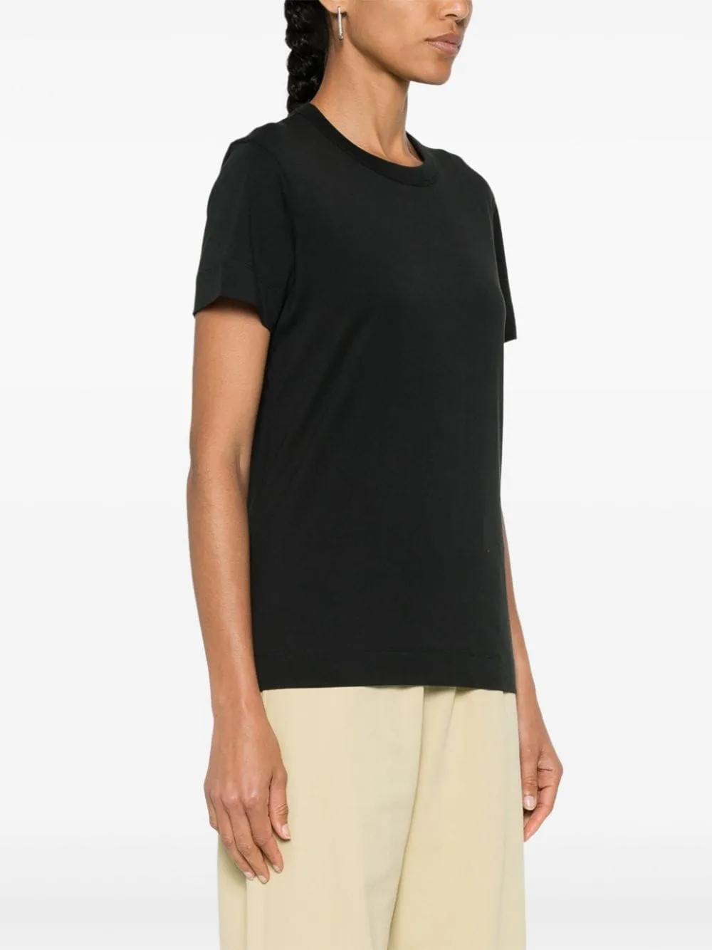 BLACK COTTON CREW NECK T-SHIRT sold by Lord & Taylor product image thumbnail 2