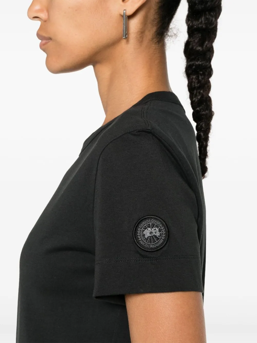 BLACK COTTON CREW NECK T-SHIRT sold by Lord & Taylor product image thumbnail 4