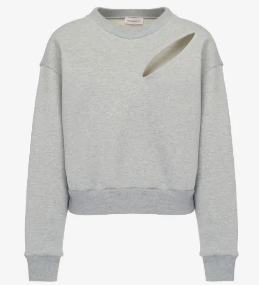 CREW NECK GREY COTTON SWEATER sold by Lord & Taylor product image thumbnail 3