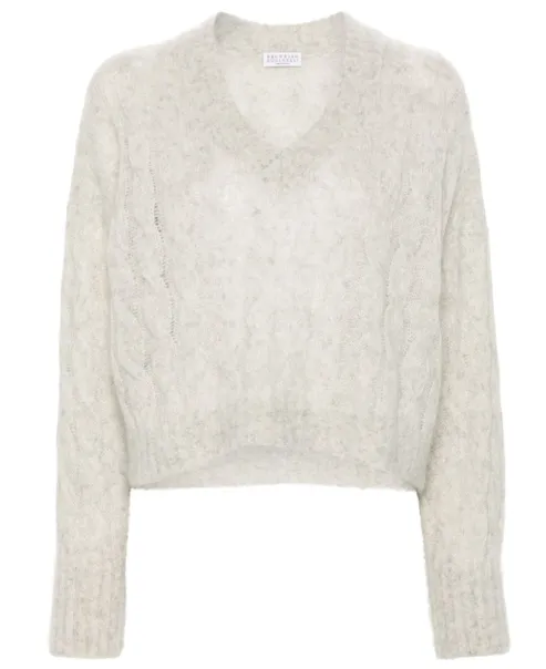 LIGHT GREY CABLE KNIT SWEATER sold by Lord & Taylor product image thumbnail 2
