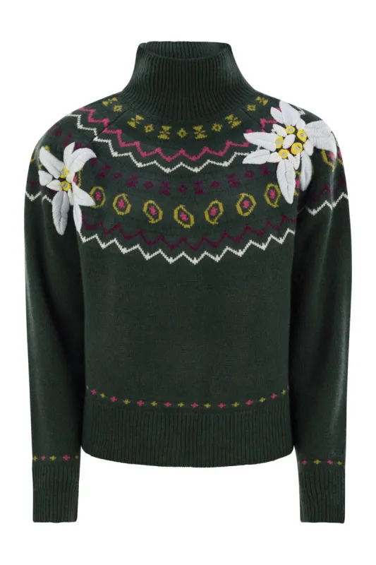 WOOL-BLEND JUMPER WITH EMBROIDERY sold by Lord & Taylor