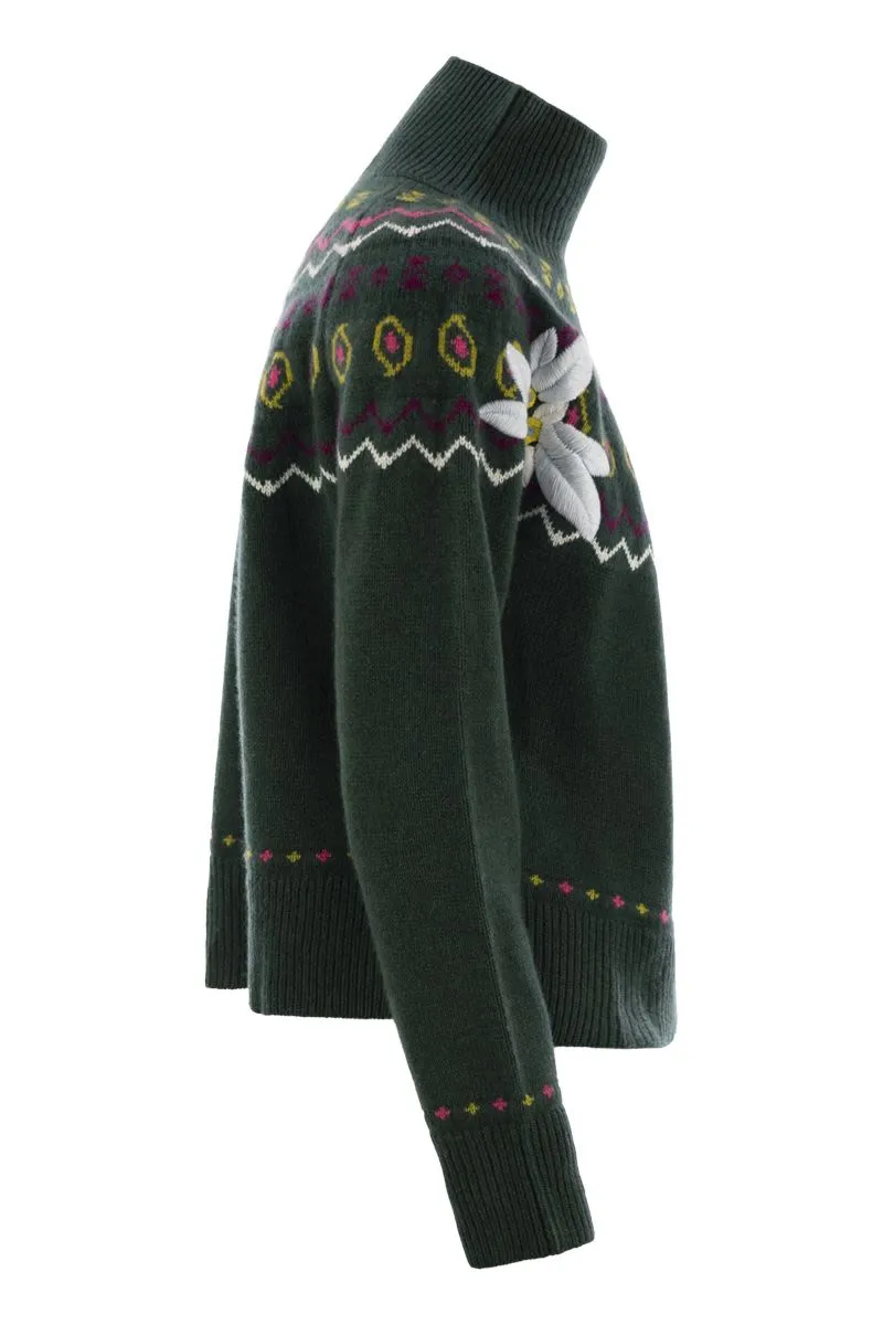 WOOL-BLEND JUMPER WITH EMBROIDERY sold by Lord & Taylor product image thumbnail 3