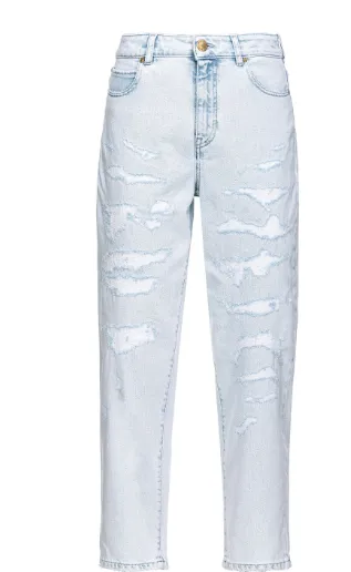 LIGHT BLUE RIPPED DENIM JEANS sold by Lord & Taylor product image thumbnail 4