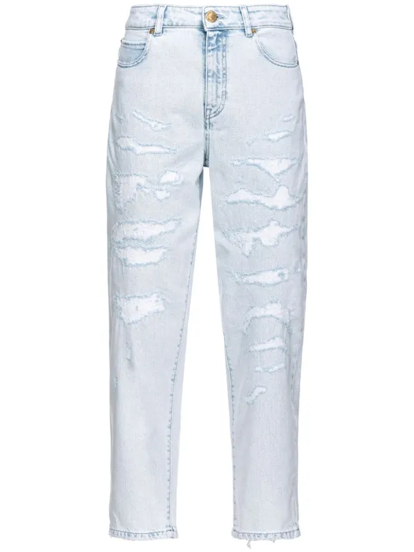LIGHT BLUE RIPPED DENIM JEANS sold by Lord & Taylor