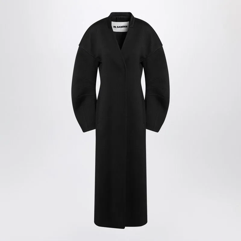 BLACK DOUBLE-BREASTED COAT IN VIRGIN WOOL sold by Lord & Taylor