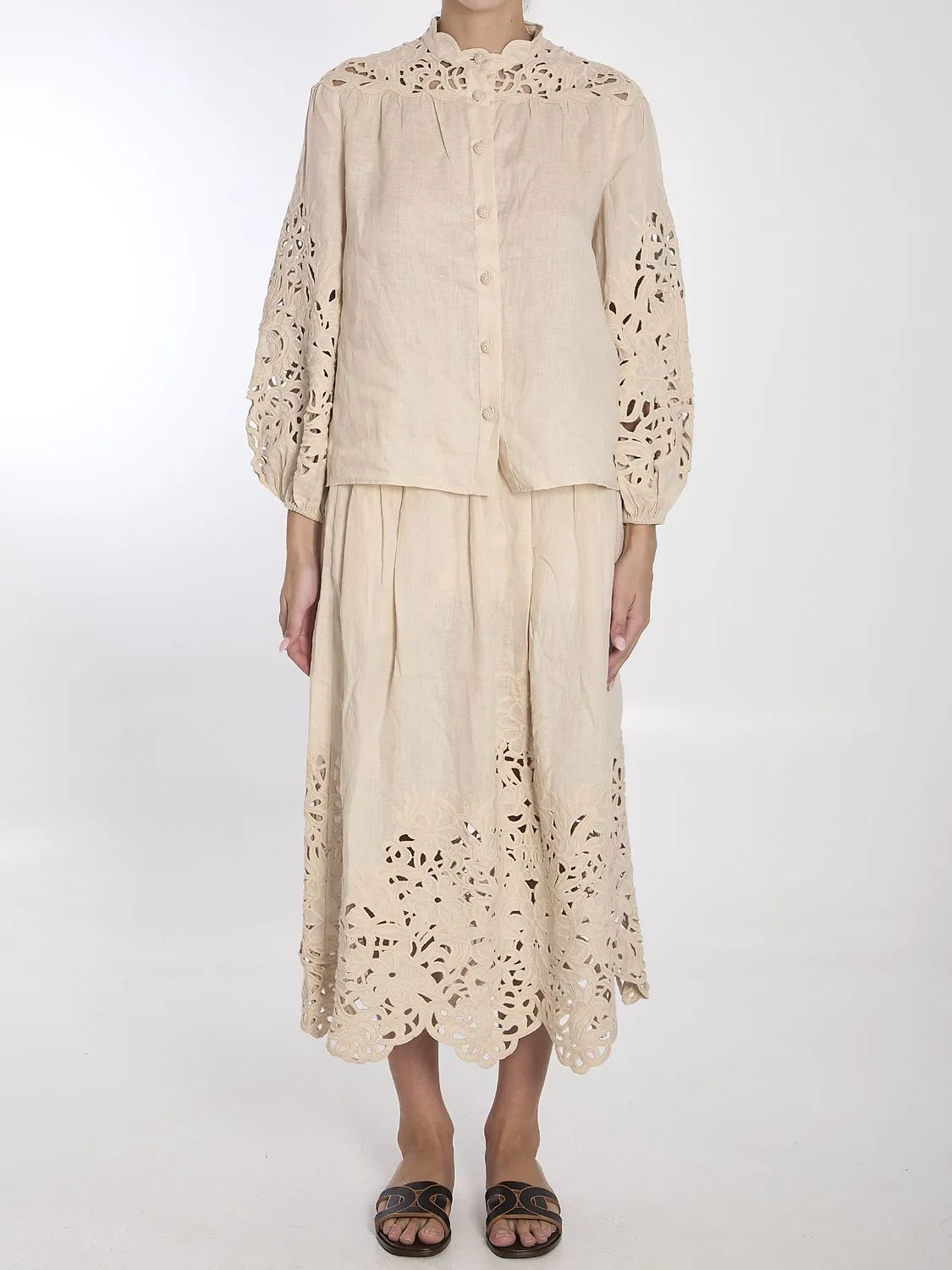 WYLIE EMBROIDERED MIDI SKIRT sold by Lord & Taylor product image thumbnail 5
