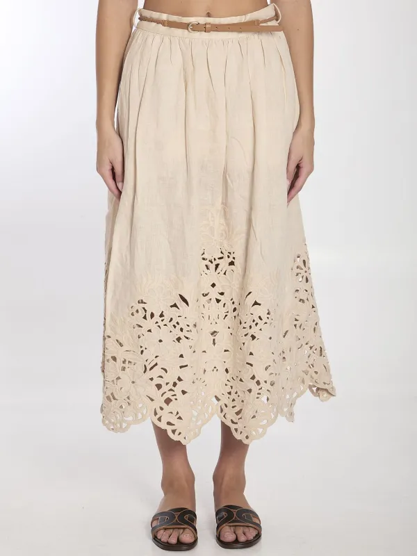 WYLIE EMBROIDERED MIDI SKIRT sold by Lord & Taylor