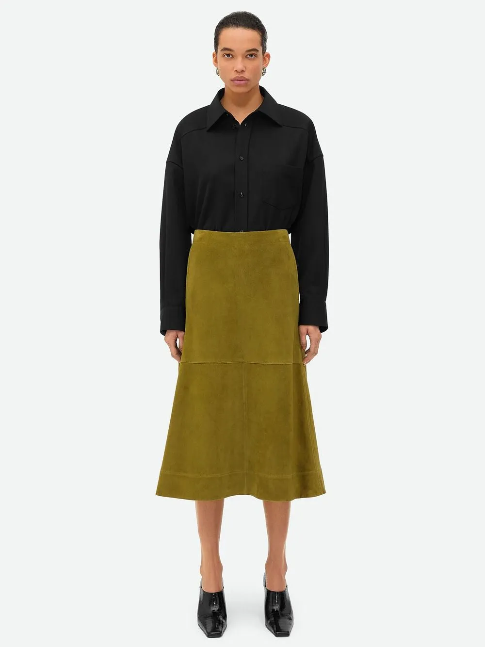 LEATHER MIDI SKIRT sold by Lord & Taylor product image thumbnail 3