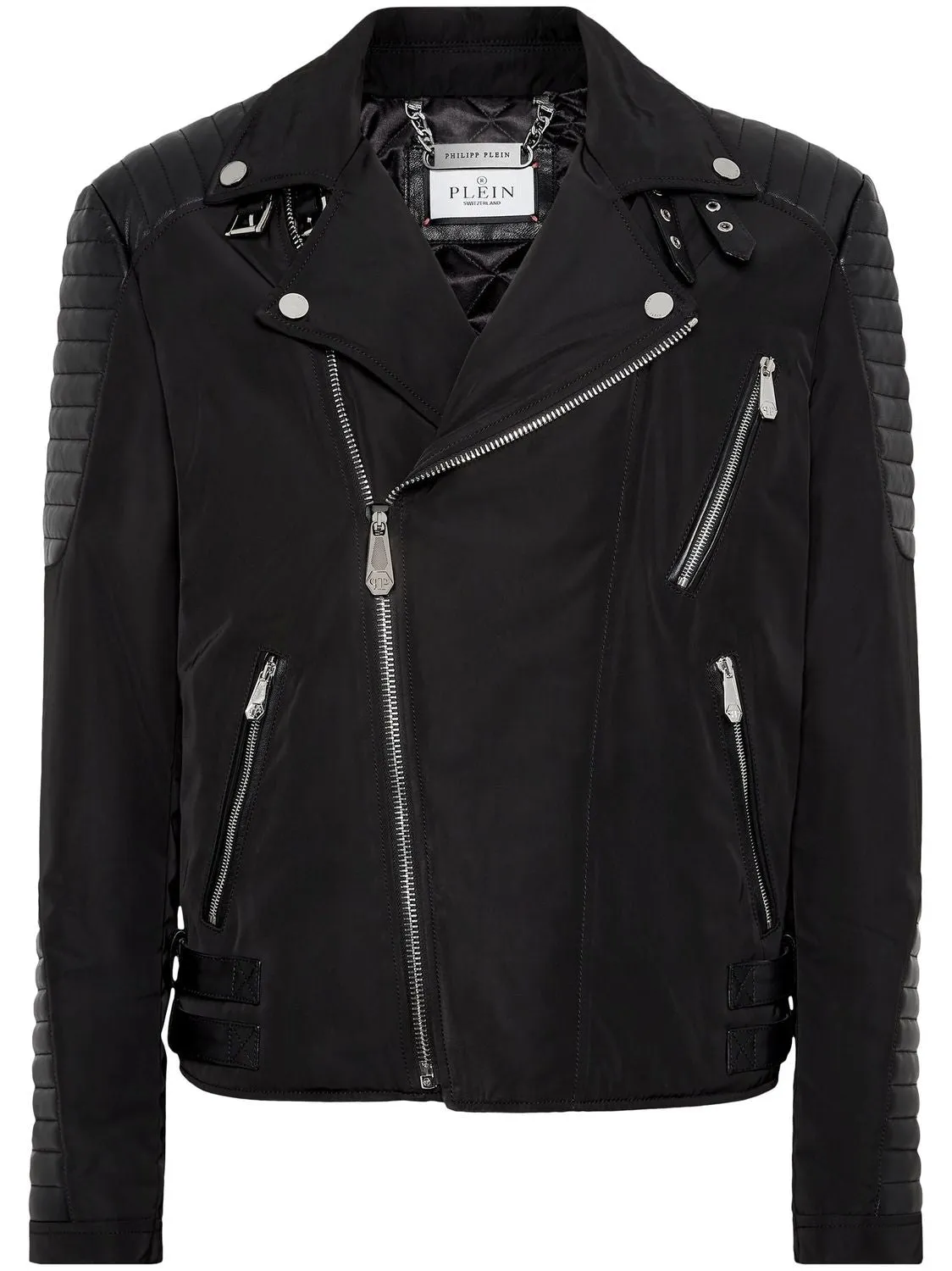 PHILIPP PLEIN PADDED-DETAIL LEATHER BIKER JACKET sold by Lord & Taylor