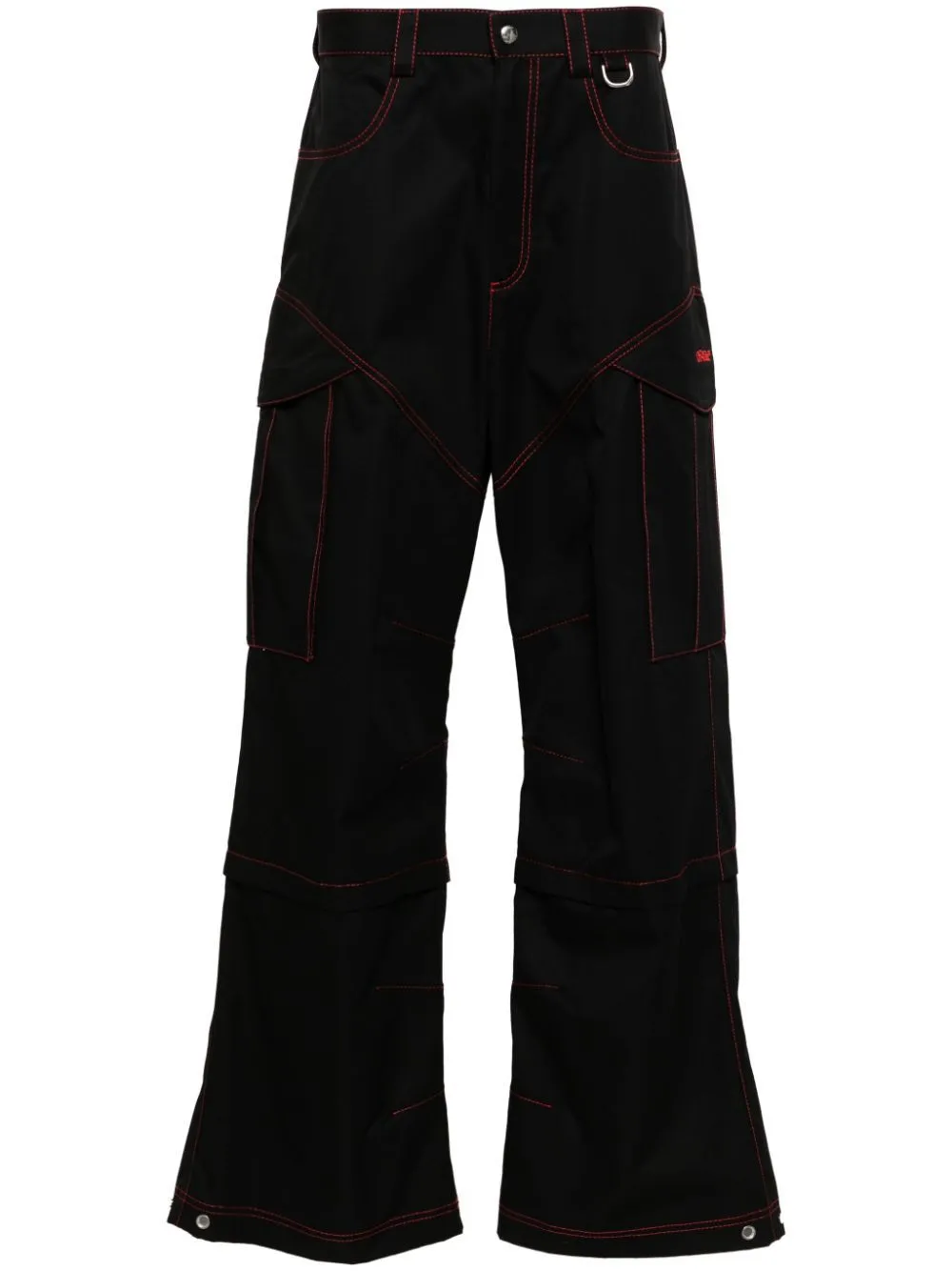 OFF-WHITE CARGO PANTS IN BLACK COTTON.
WIDE FIT.
ZIP AND SNAP CLOSURE.
VELCRO SIDE POCKETS.
RED TOPSTITCHING.
EMBROIDERED OFF-WHITE LOGO IN RED.
ADJUSTABLE BOTTOM WITH PRESS STUDS.
MADE sold by Lord & Taylor