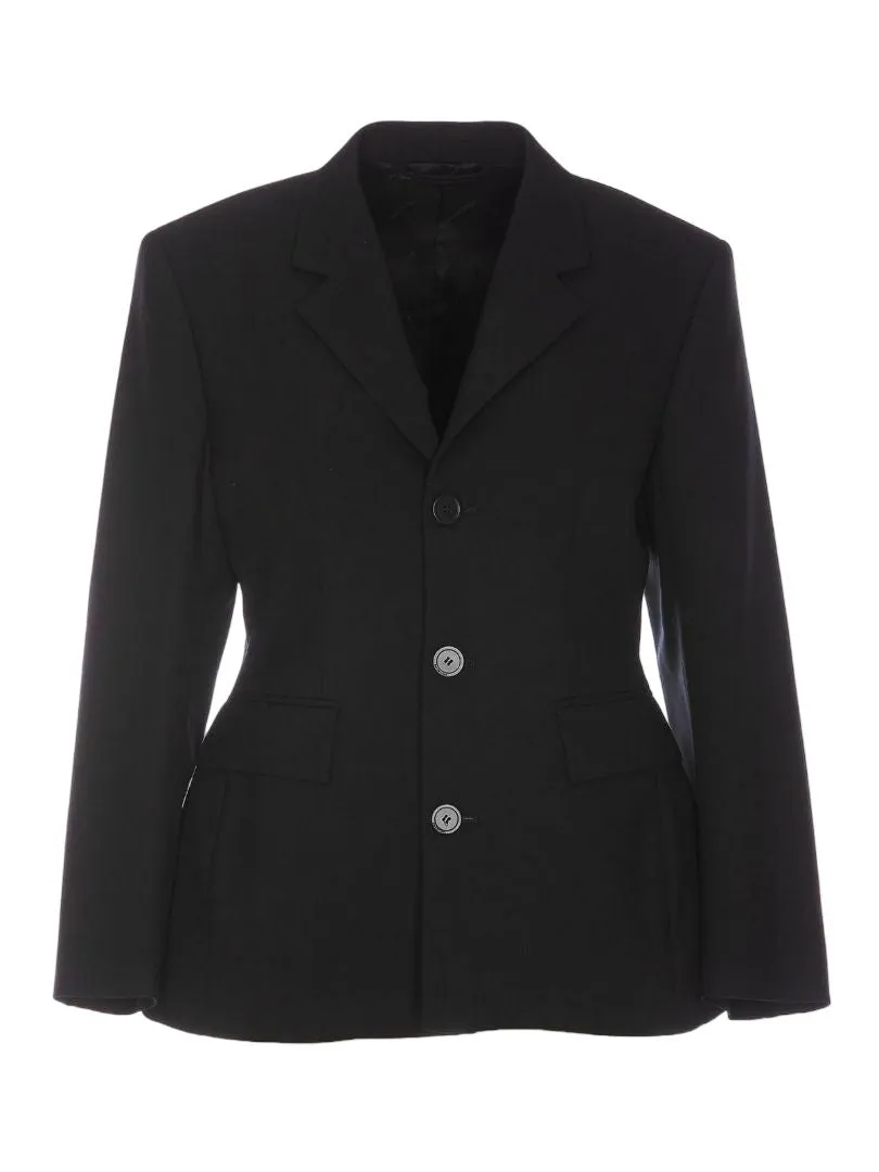 HOURGLASS JACKET IN BLACK WOOL sold by Lord & Taylor