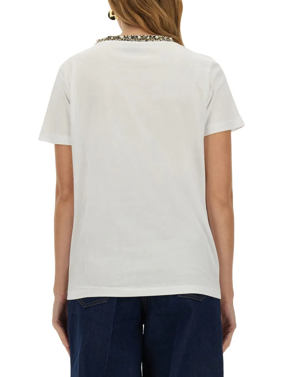 T-SHIRT WITH EMBROIDERED COLLAR sold by Lord & Taylor product image thumbnail 3