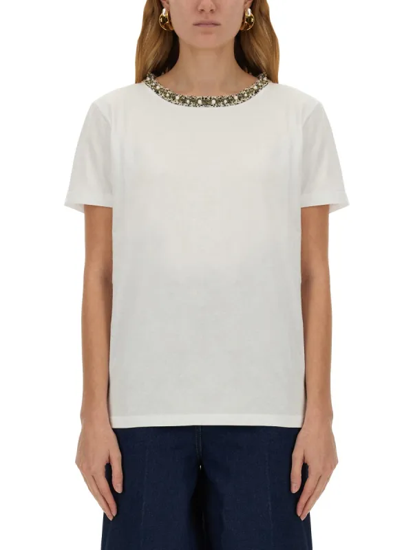 T-SHIRT WITH EMBROIDERED COLLAR sold by Lord & Taylor